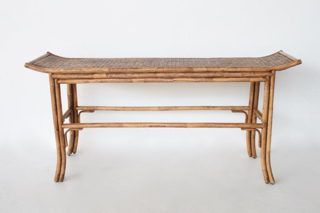 BROWN RATTAN CONSOL TABLE  82X178X45CM